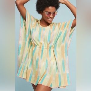 Anthropologie Lilka Pastel Yarn-Dyed Striped, Hooded Tunic Dress Size: XS/S
